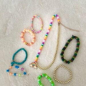 Colorful Beaded bracelet and necklace Bundle 8 PC. Set
